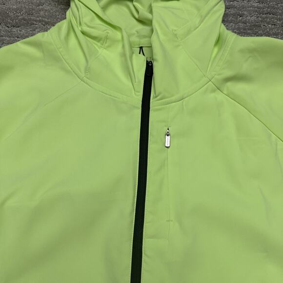 Athleta Jacket Womens XL Green Neon Bright Hooded Full Zip Windbreaker Running - Picture 4 of 16